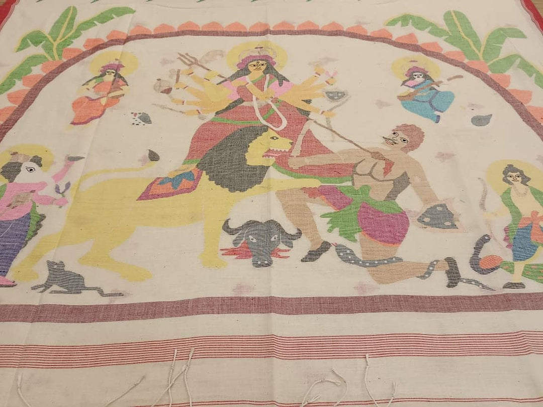 Handspun & Handwoven soft cotton Jamdani saree Balaram Saha