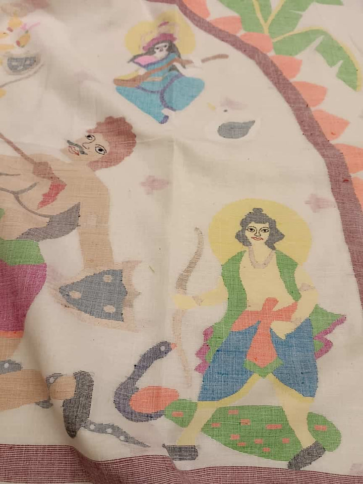 Handspun & Handwoven soft cotton Jamdani saree Balaram Saha