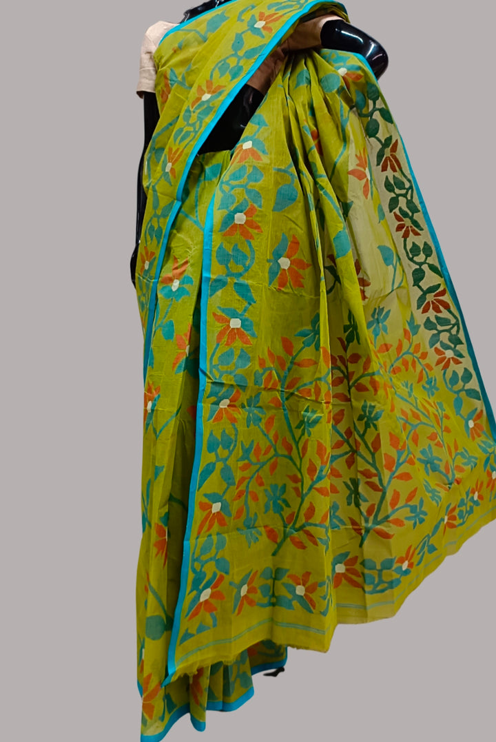 Hand Woven Traditional Cotton Jamdani Saree Balaram Saha