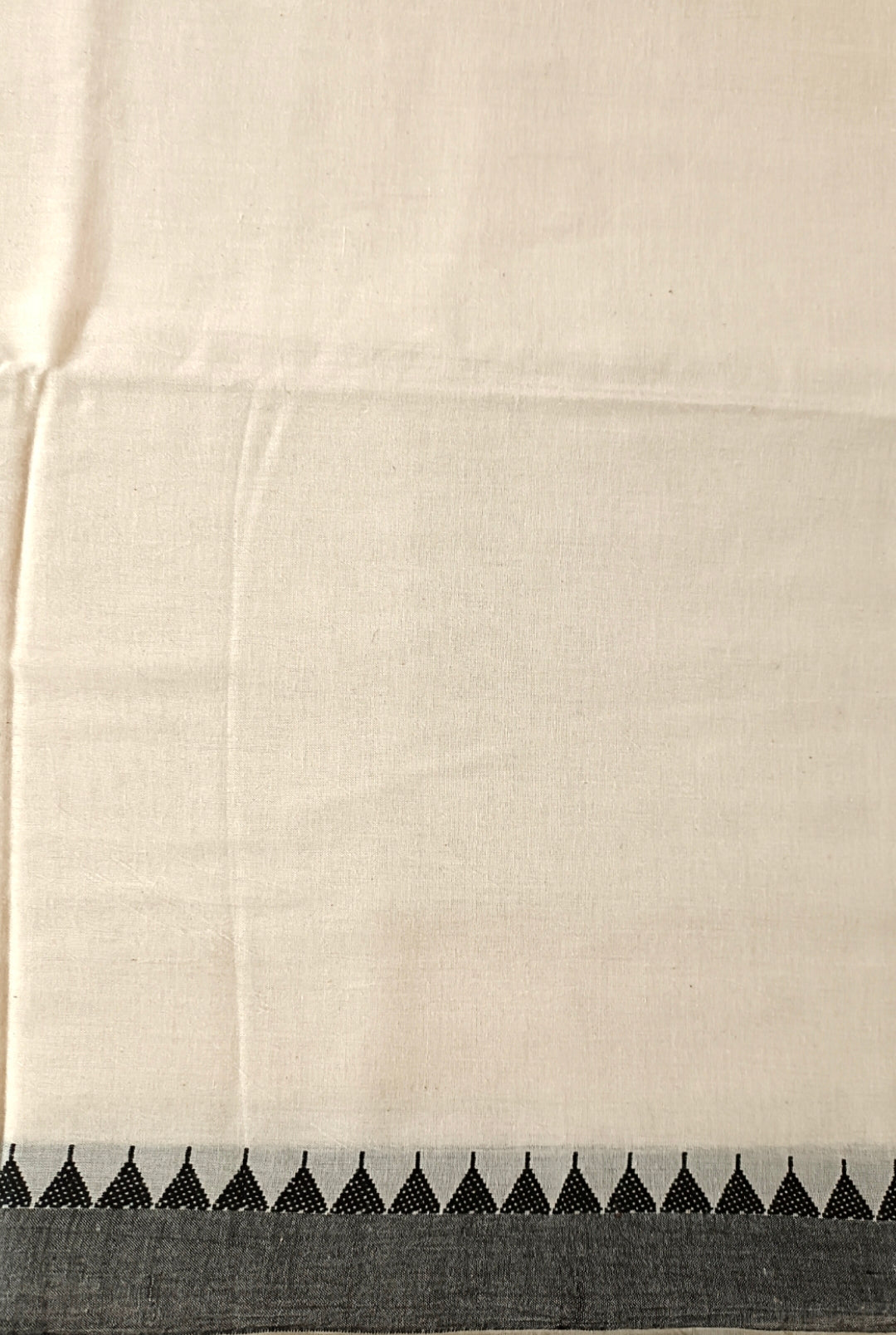 Off White & Black Soft Handloom Cotton Saree Balaram Saha