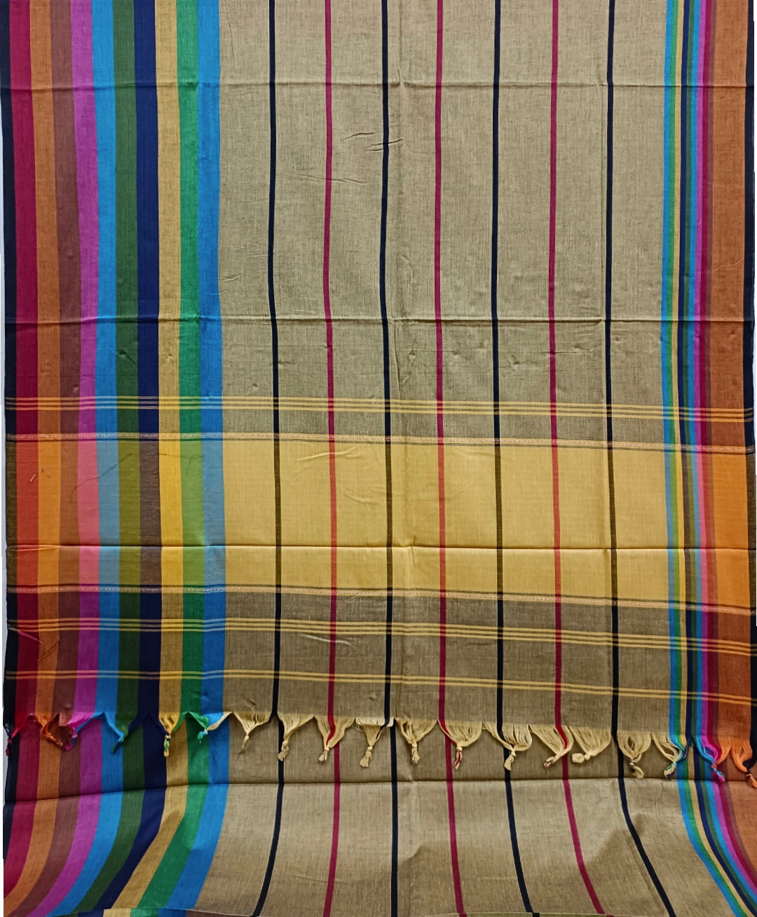 Soft Cotton Saree –Trendy Mustard Drape By Balaram Saha