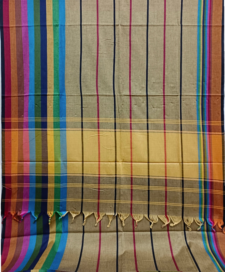 Soft Cotton Saree –Trendy Mustard Drape By Balaram Saha