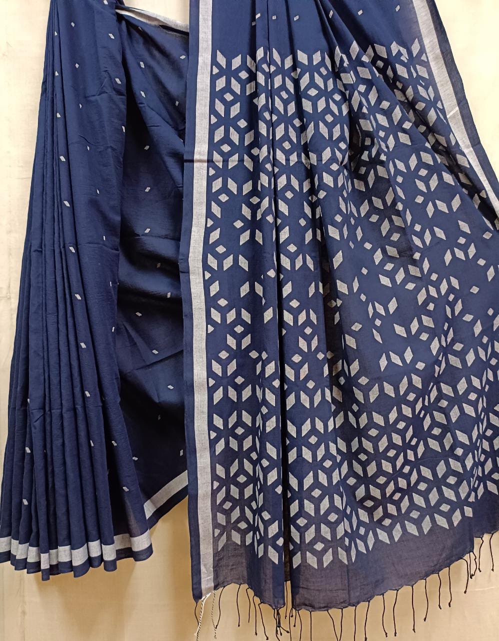 Handloom Handspun Khadi Saree ( Indigo) Balaram Saha