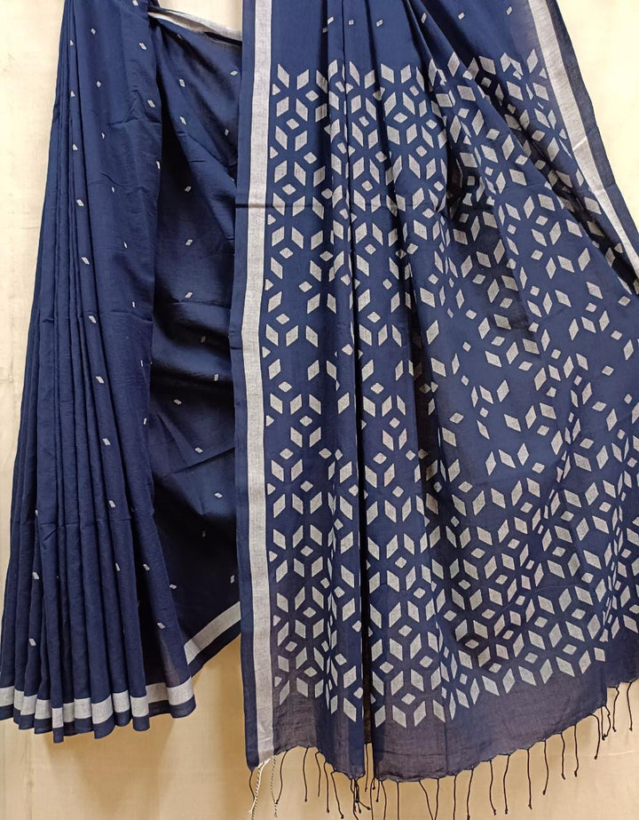 Handloom Handspun Khadi Saree ( Indigo) Balaram Saha