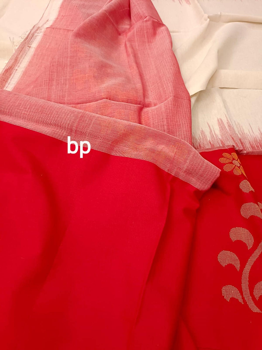 Off-White Soft Handloom Cotton Saree With Red Border Balaram Saha