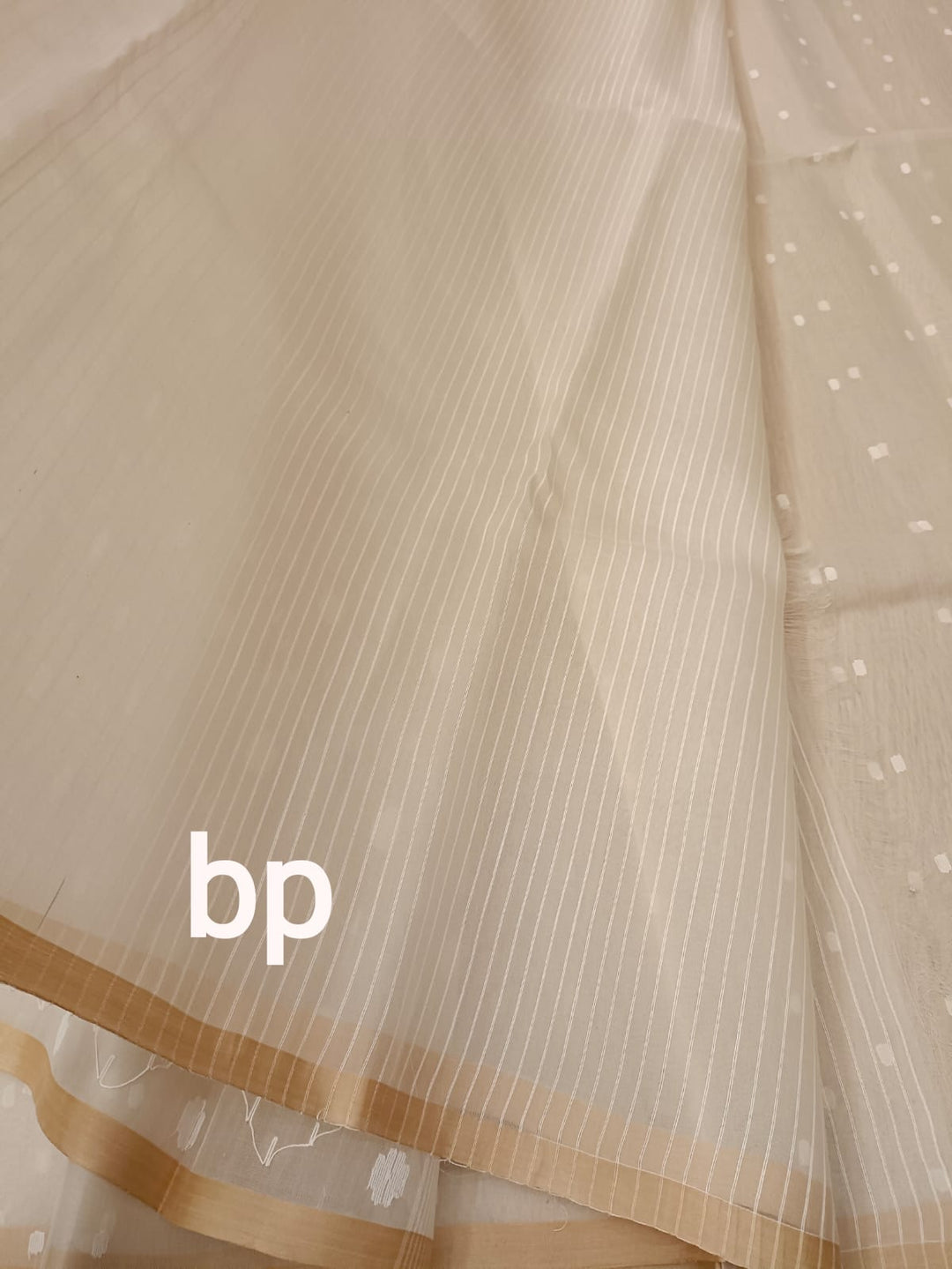 White on White handloom Muslin Silk handwoven Dhakai Jamdani saree Balaram Saha