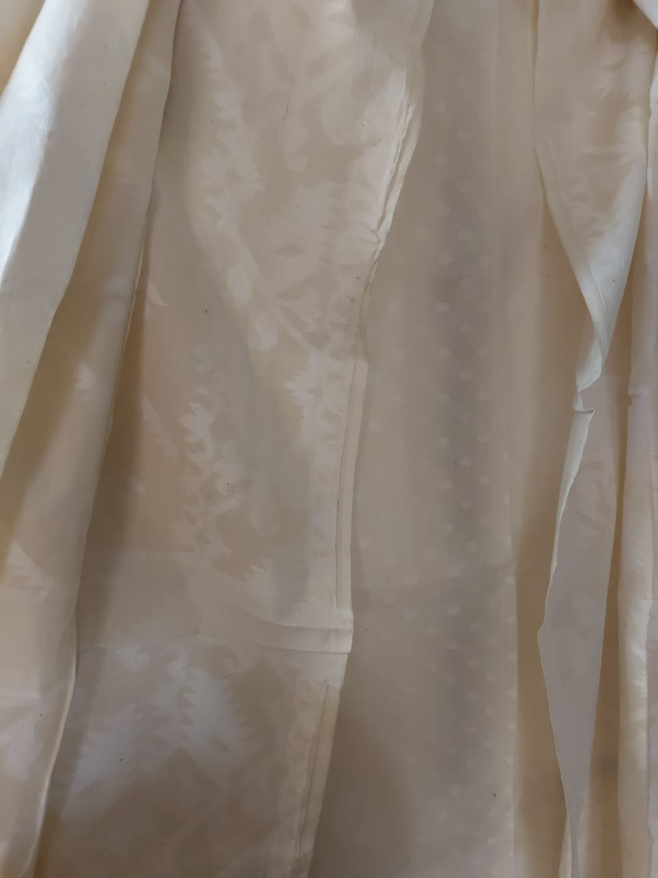White On White Soft Cotton Handloom Unstitched 2 Piece Dhakai Set Balaram Saha