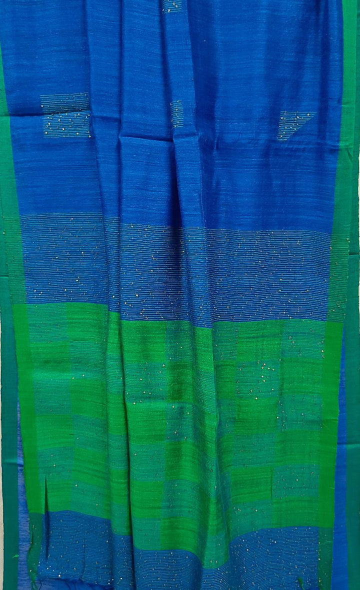 Blue & Green Matka silk saree Balaram Saha
