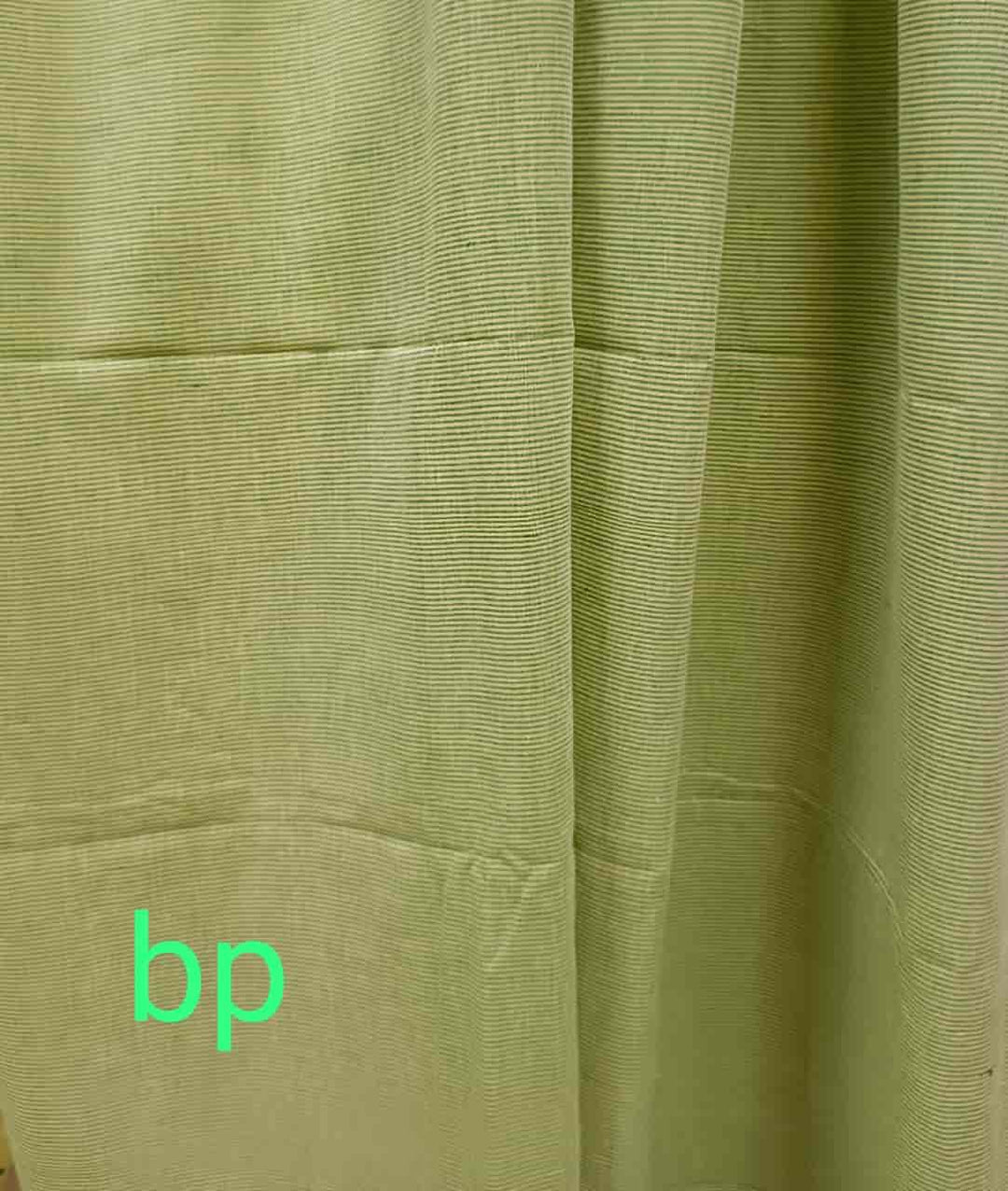 Lime Green & Green Handspun & Handwoven Soft Cotton Saree Balaram Saha