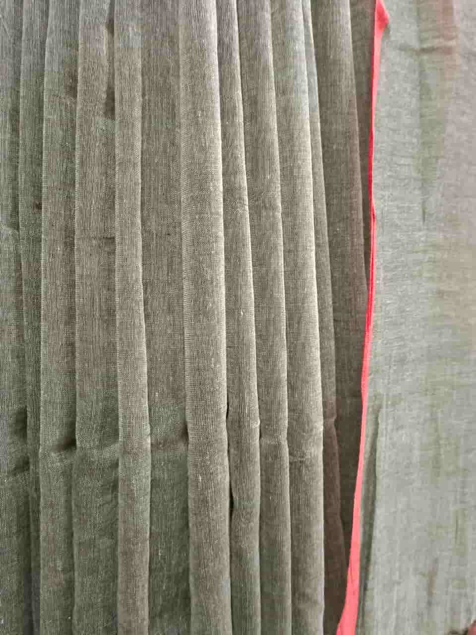 Gray & Red Handloom Soft Cotton Saree Balaram Saha