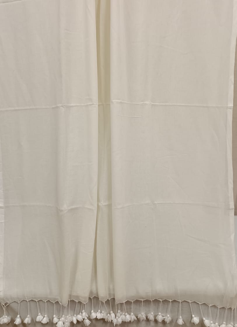 Off White Handloom Soft Cotton Saree Balaram Saha