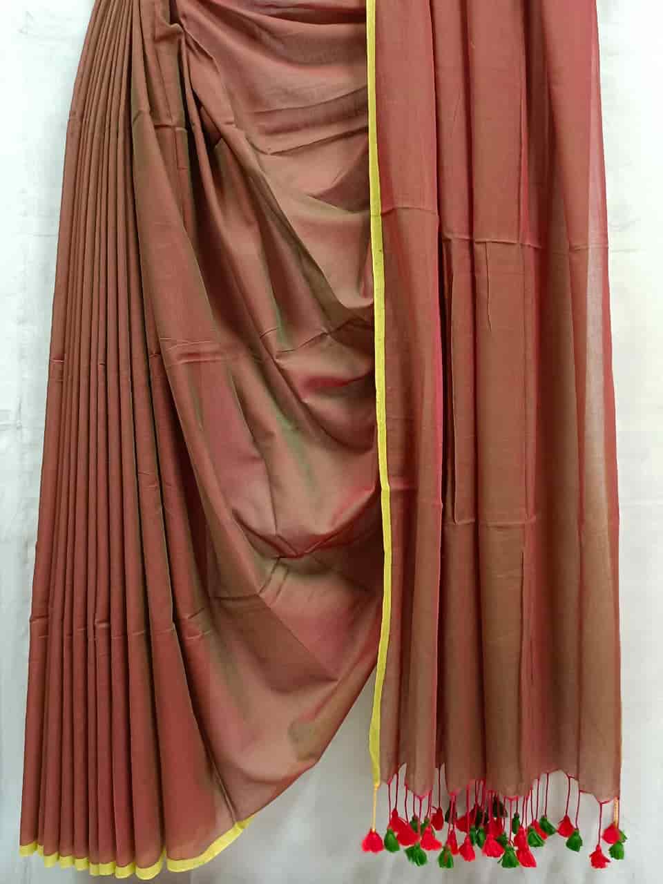 Rust Handloom Soft Cotton Saree Balaram Saha