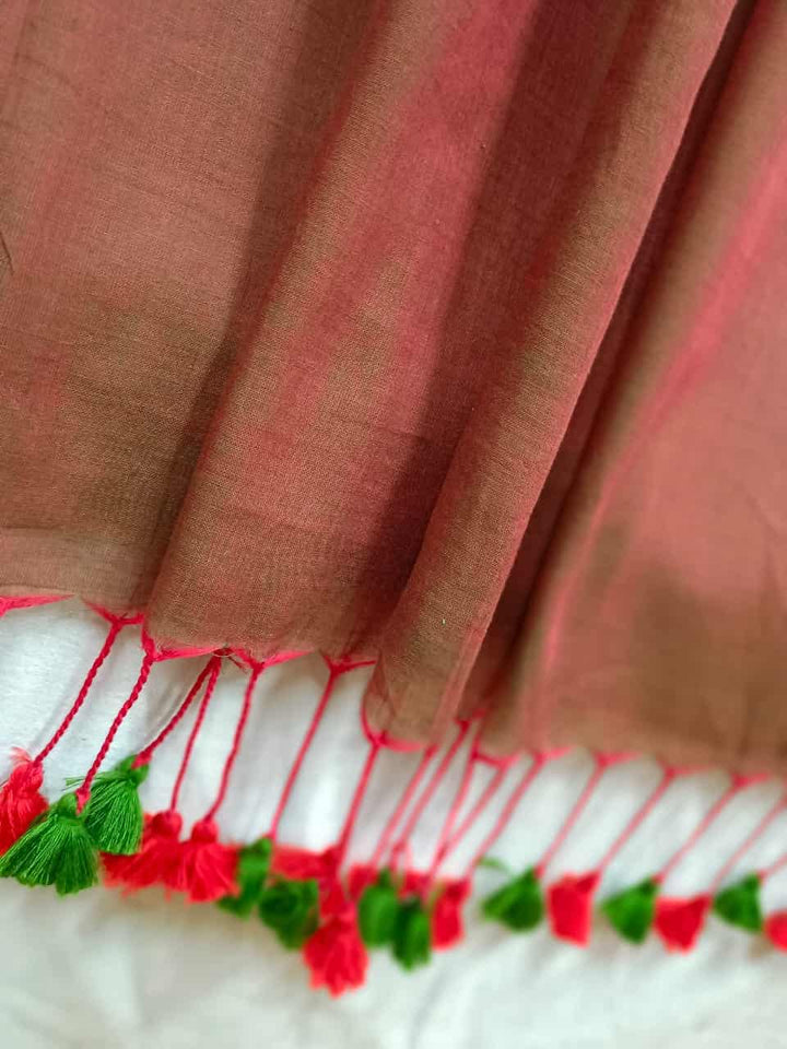 Rust Handloom Soft Cotton Saree Balaram Saha