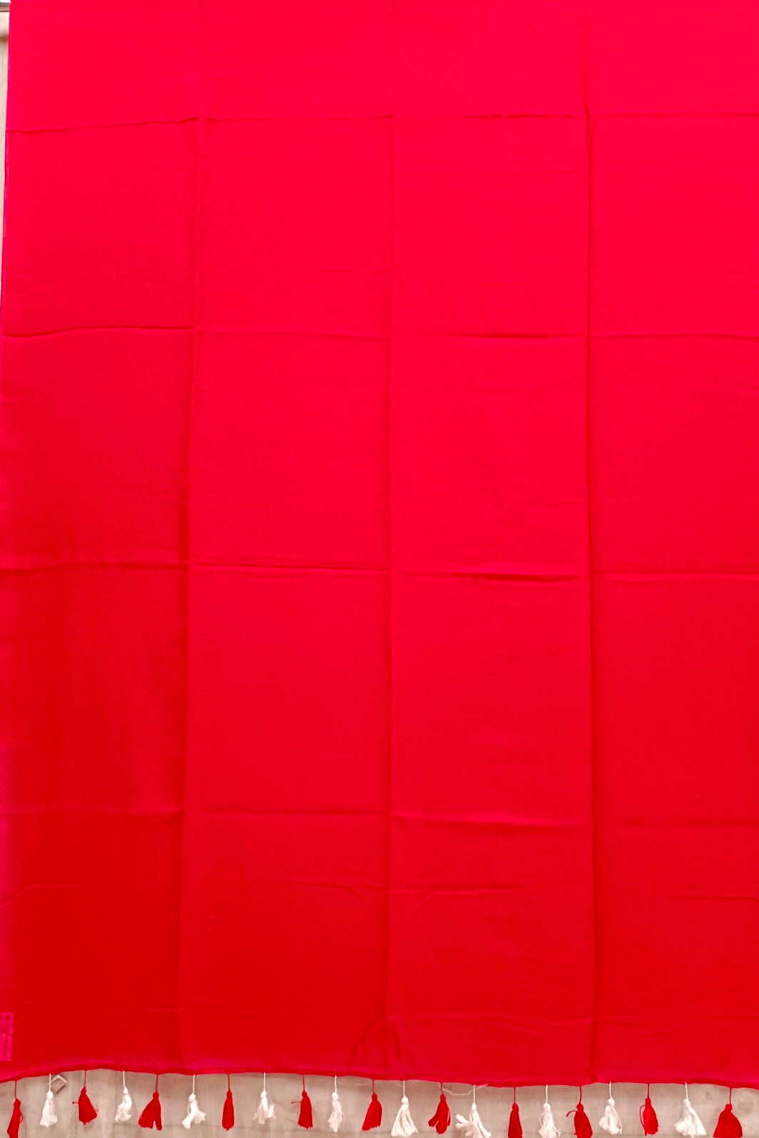 Red Soft Handloom Mull Cotton Saree bal