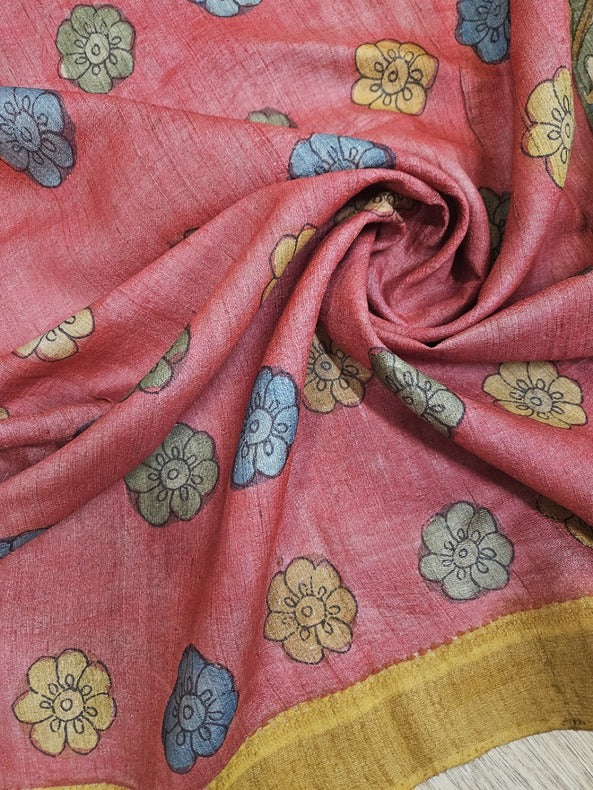 Shop authentic Tussar Kalamkari saree by Balaram Saha in Kolkata. Premium quality silk, elegant designs, and traditional craftsmanship. Buy the best sarees in Kolkata today.