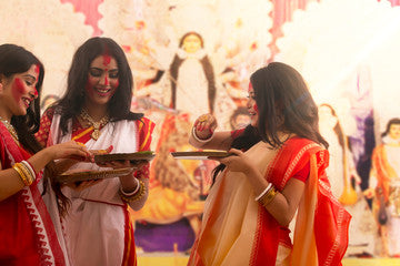 Ignite Your Style With Balaram Saha's Red and White Dhakai Jamdani Sarees
