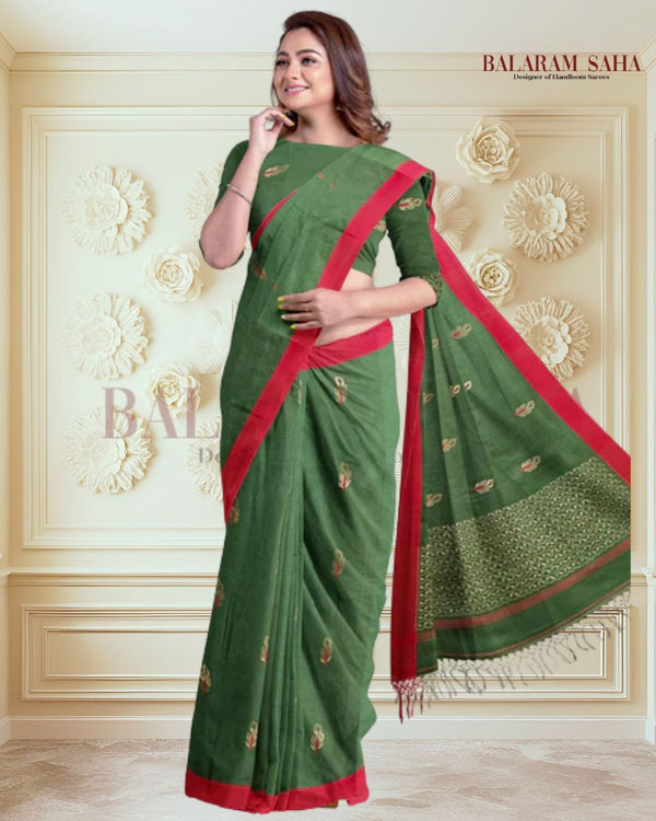 Green Soft & Fine Handloom Cotton Saree With Red Border Of Balaram Saha (handloom saree, cotton saree, handloom cotton saree, balaram saha online, handloom sarees, balaram saha handloom saree store photos, balaram saha handloom saree store, cotton handloom saree, bengal handloom sarees, pure cotton, Zari border, handloom cotton saree with zari border, soft cotton saree with zari border, cotton saree for women, cotton saree online)  https://news.google.com/home?hl=en-IN&gl=IN&ceid=IN:en