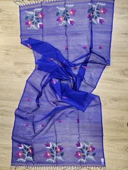 Blue Handloom Handwoven Muslin Silk Dupatta Balaram Saha https://www.forbes.com/  