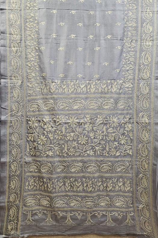 Sustainable Luxury: Handloom Gachhi Tussar Silk Kantha Stitch by Balaram Saha Balaram Saha