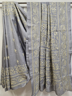 Sustainable Luxury: Handloom Gachhi Tussar Silk Kantha Stitch by Balaram Saha Balaram Saha