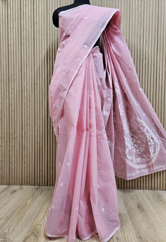 Woven Fairytale in Pink: The Handwoven Jamdani Saree for Summer By Balaram Saha - Balaram Saha