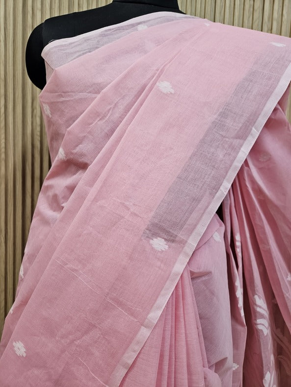 Woven Fairytale in Pink: The Handwoven Jamdani Saree for Summer By Balaram Saha - Balaram Saha