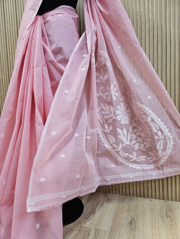 Woven Fairytale in Pink: The Handwoven Jamdani Saree for Summer By Balaram Saha - Balaram Saha