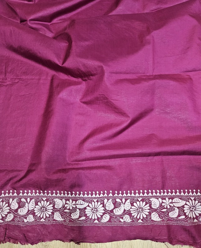 A Timeless Statement: Beige & Brown Handloom Katan Silk Kantha Saree by Balaram Saha Balaram Saha