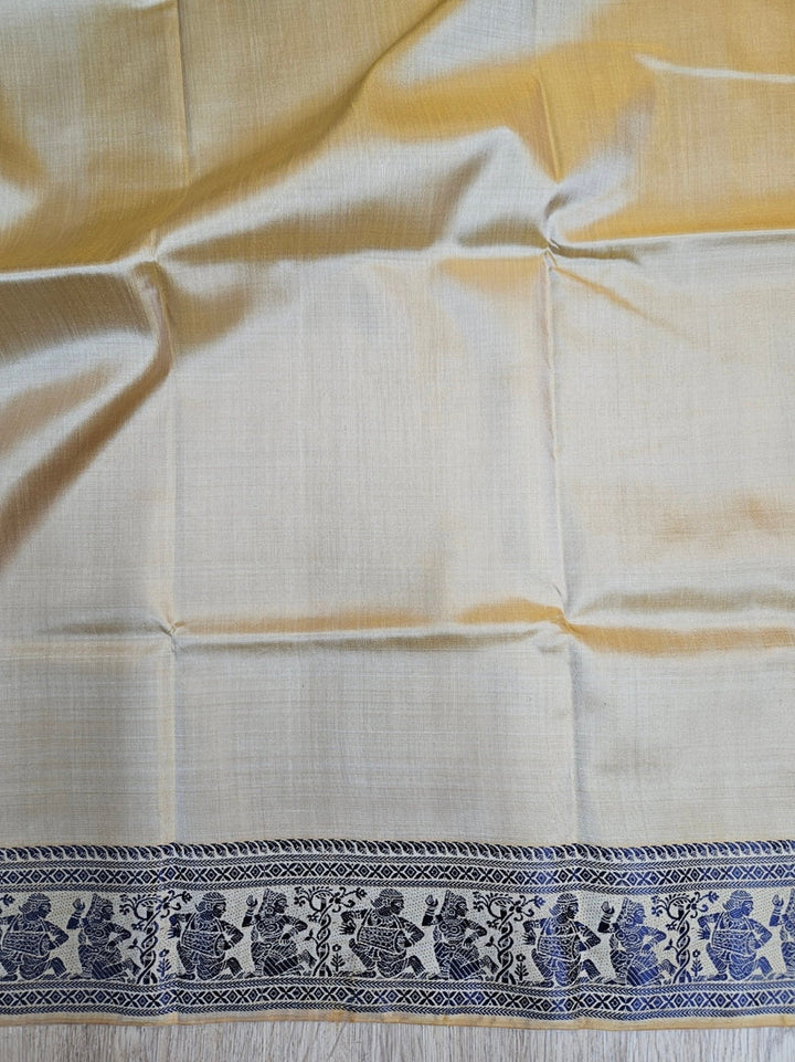 Beige & Brown Handloom Pure Katan Silk Baluchuri Saree Balaram Saha