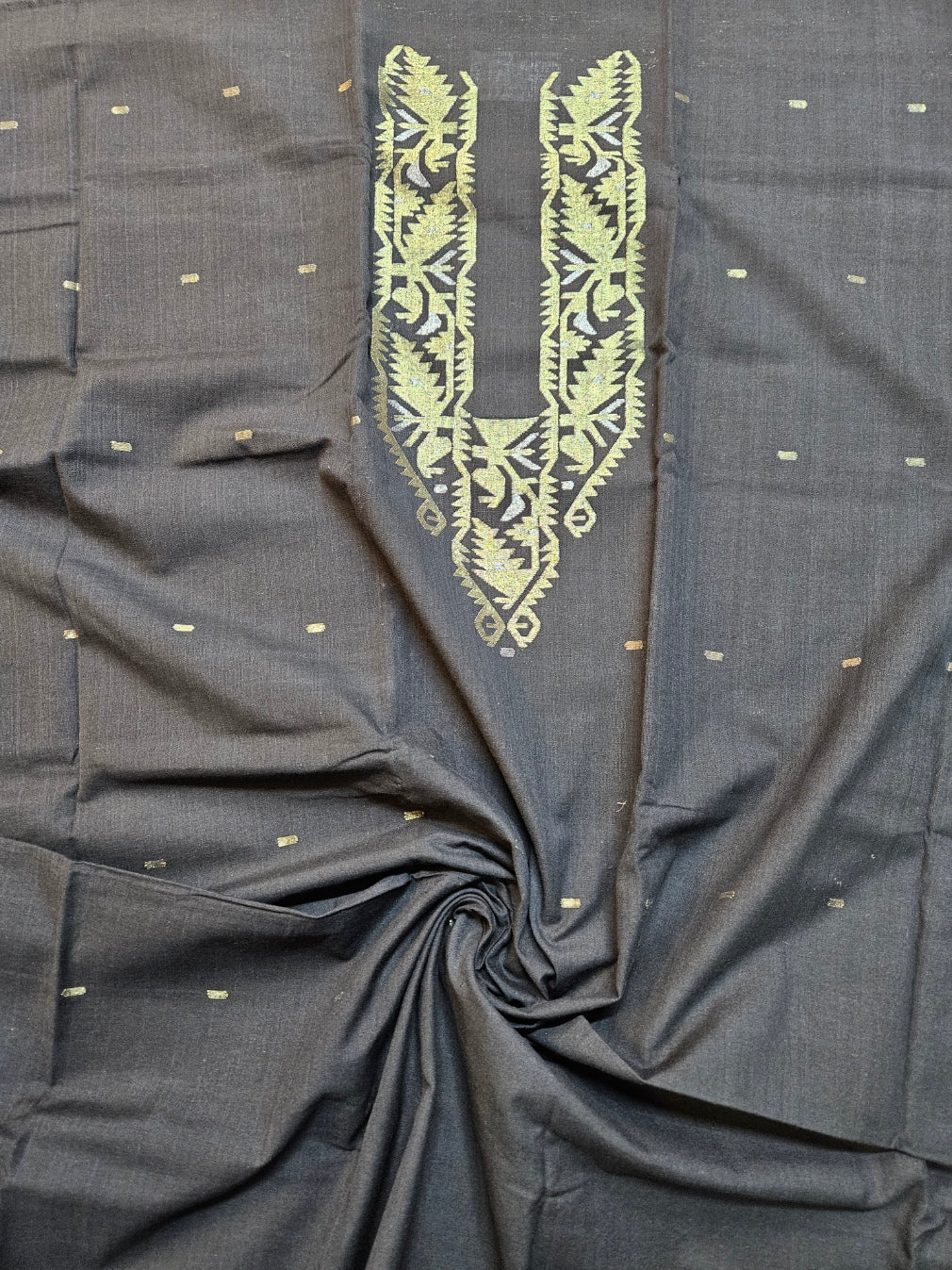 Balaram Saha's Off White & Multi Color Cotton Jamdani Kurta: Unisex Style Balaram Saha