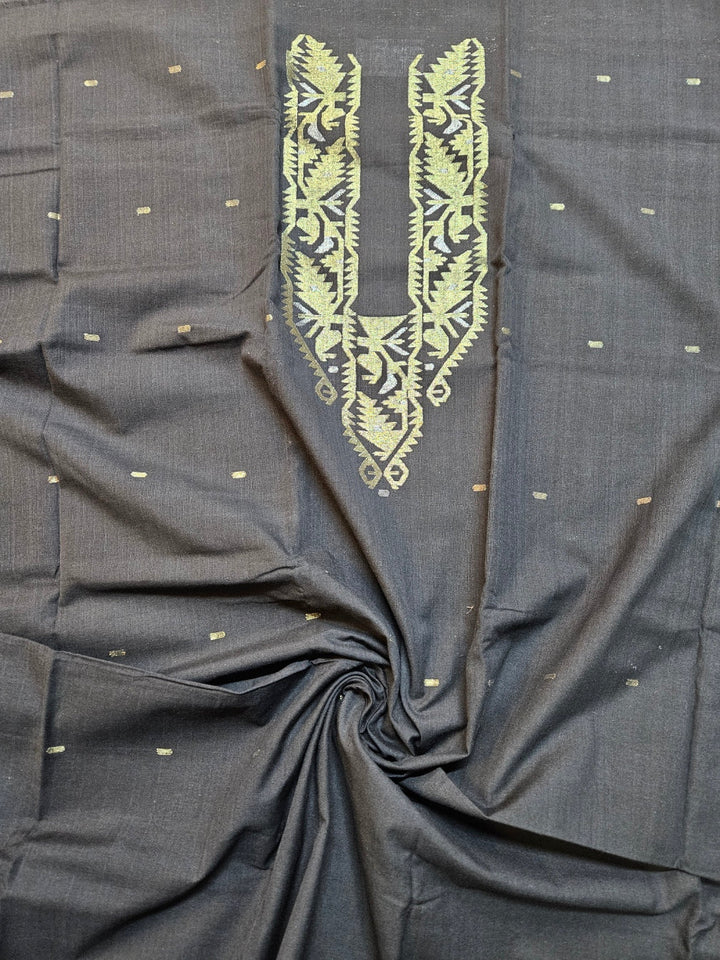 Balaram Saha's Off White & Multi Color Cotton Jamdani Kurta: Unisex Style Balaram Saha
