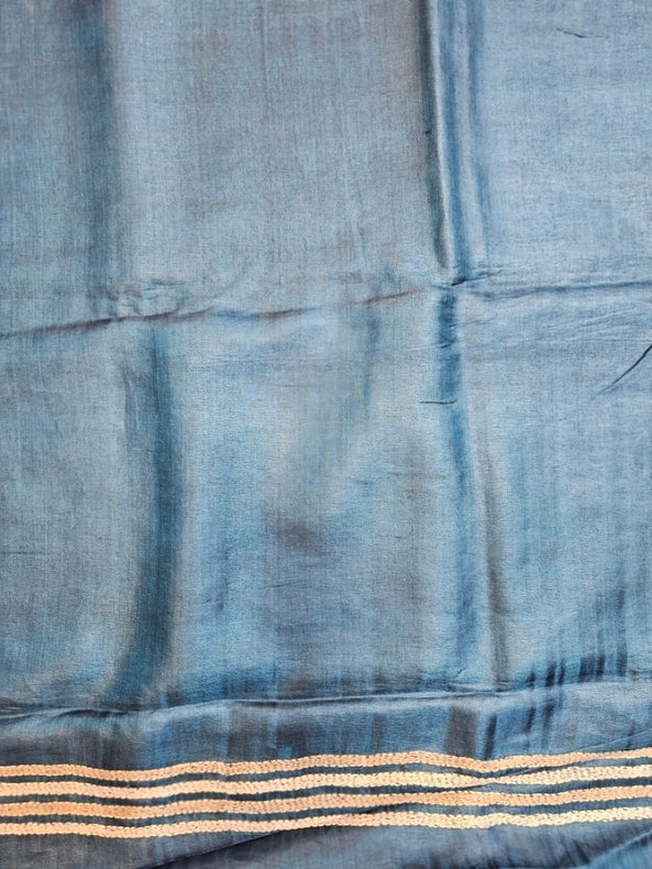 Sophisticated in Multi Dye Balaram Saha’s Masterpiece Kantha Tussar Silk Saree Balaram Saha