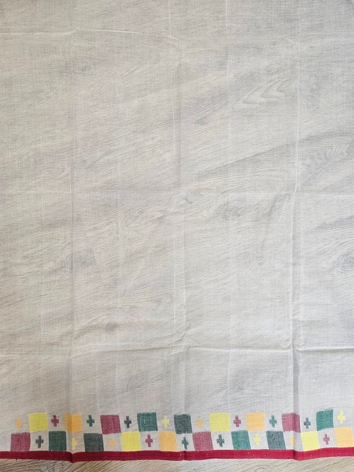 Off-White & Multicolor Traditional Handwoven Cotton Jamdani Saree Balaram Saha