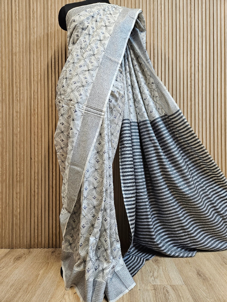 Discover the Timeless Elegance of this Exquisite  Kantha Silk Saree Balaram Saha