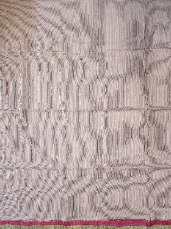 beautiful Off-White & Magenta Handspun Cotton Jamdani Saree Balaram Saha