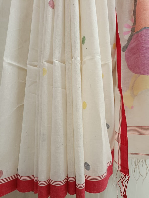 Raksha Bandhan Special Handloom Handspun Cotton Jamdani Saree Balaram Saha