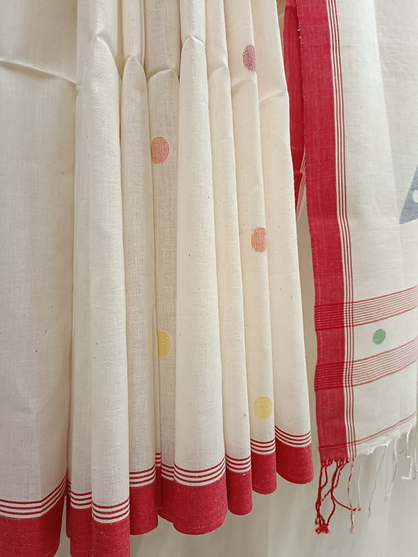 Bhaiphota Special: Handspun Handwoven Cotton Jamdani Saree Balaram Saha