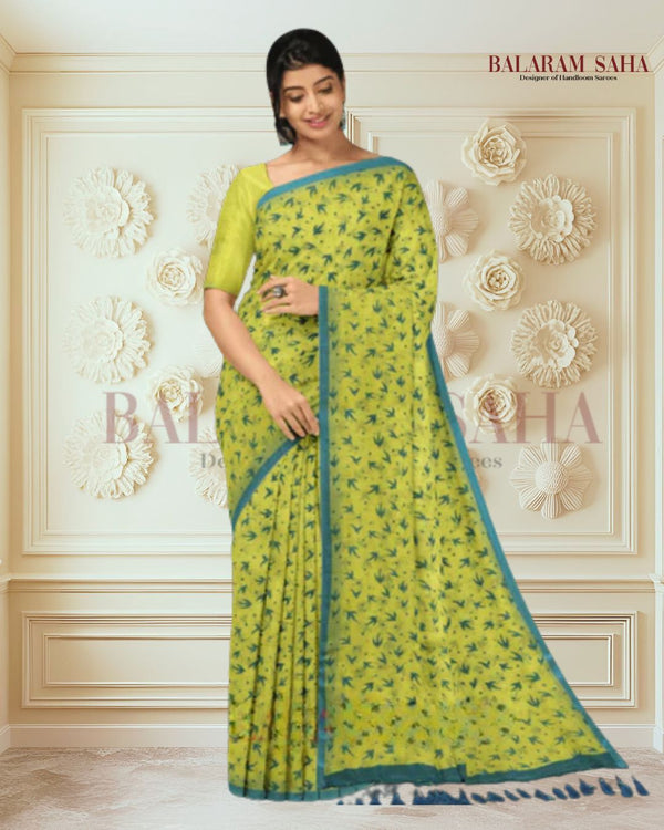 A Balaram Saha Creation: Lemon & Blue Handloom Soft Mul Cotton Saree  - (handloom saree, cotton saree, handloom cotton saree, balaram saha online, handloom sarees, cotton handloom saree, bengal handloom sarees)   https://www.opera.com/