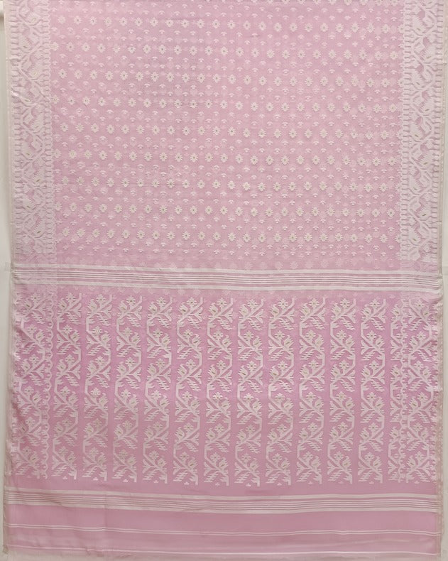 Baby Pink & White, soft handloom cotton/resham dhakai saree Balaram Saha https://www.netlify.com/