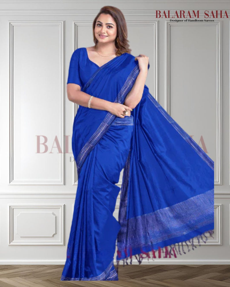 Balaram Saha: Exquisite Handloom Pure Silk Saree with Sequin Woven Elegance Balaram Saha