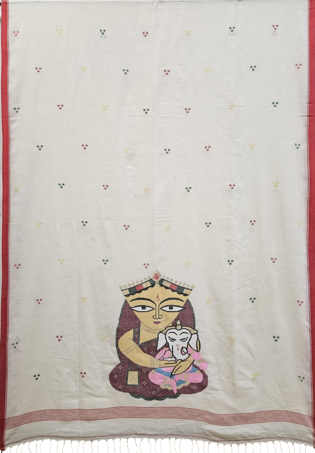 Balaram Saha's Cotton Jamdani Saree with Multicolor Motifs & Divine Aanchal - (handloom saree, jamdani saree, jamdani sarees, cotton jamdani saree, jamdani cotton saree handloom cotton saree, balaram saha online, jamdani saree online, soft jamdani saree)   https://www.mirror.co.uk/