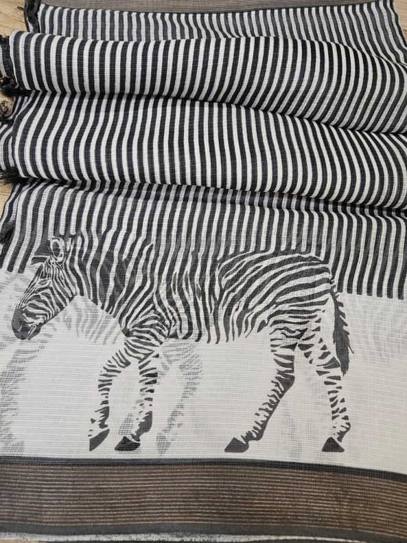 Balaram Saha’s Exclusive: Handloom White & Black Mulberry Printed Silk Saree - (handloom saree, silk saree, handloom silk saree, balaram saha online, silk sarees, silk handloom saree, bengal handloom sarees, pure silk, Mulberry silk saree, silk saree online, bengali silk saree, soft silk sarees, saree silk saree, tissue silk saree, pure silk saree, cotton silk saree, silk sarees for wedding, silk saree collection, Mulberry silk, handloom silk sarees)
