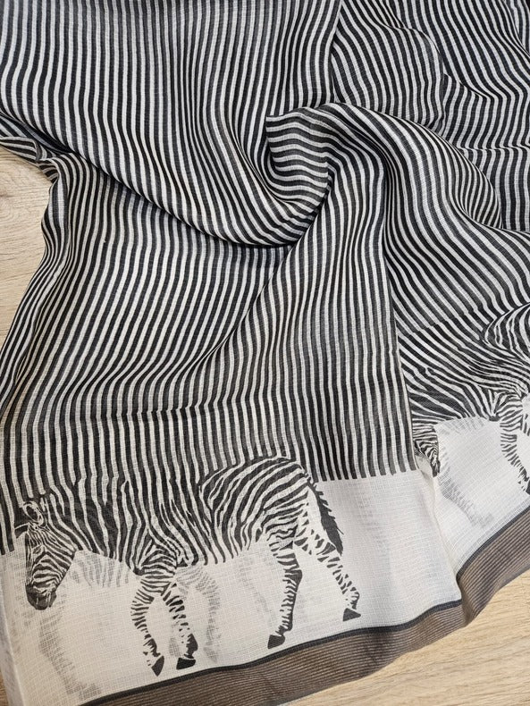 Balaram Saha’s Exclusive: Handloom White & Black Mulberry Printed Silk Saree - (handloom saree, silk saree, handloom silk saree, balaram saha online, silk sarees, silk handloom saree, bengal handloom sarees, pure silk, Mulberry silk saree, silk saree online, bengali silk saree, soft silk sarees, saree silk saree, tissue silk saree, pure silk saree, cotton silk saree, silk sarees for wedding, silk saree collection, Mulberry silk, handloom silk sarees)
