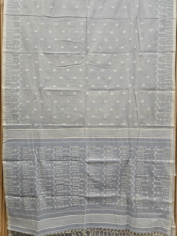 Balaram Saha’s Light Blue Handwoven Cotton Jamdani Saree -  (handloom saree, jamdani saree, jamdani sarees, cotton jamdani saree, jamdani cotton saree, handloom cotton saree, balaram saha online, jamdani saree online, soft jamdani saree, dhakai jamdani saree, dhakai jamdani saree, Jamdani Border Saree, handloom saree, balaram saha, balaram saha handloom saree store, balaram saha saree, balaram saha online, balaram saha saree online, balaram saha gariahat)
