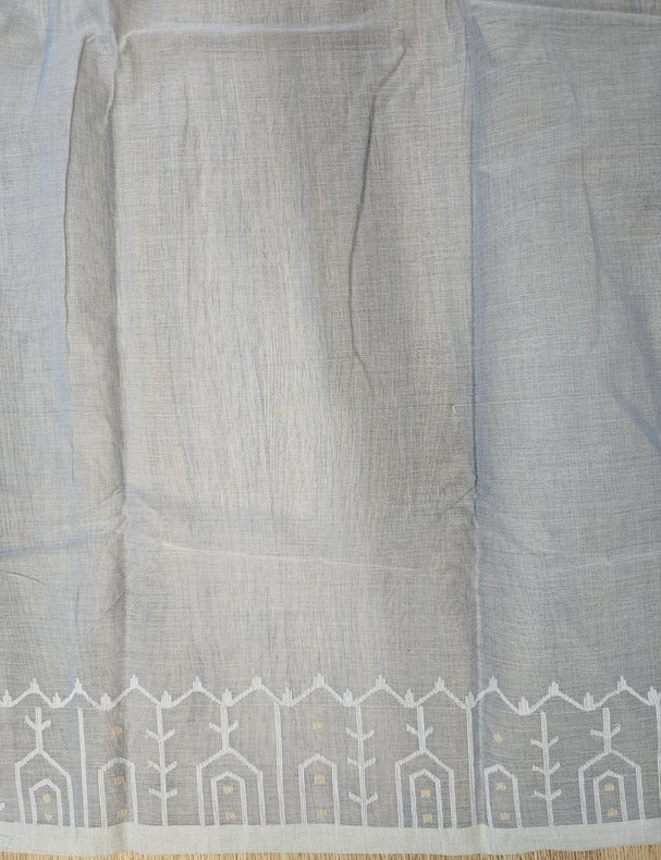 Balaram Saha’s Light Blue Handwoven Cotton Jamdani Saree -  (handloom saree, jamdani saree, jamdani sarees, cotton jamdani saree, jamdani cotton saree, handloom cotton saree, balaram saha online, jamdani saree online, soft jamdani saree, dhakai jamdani saree, dhakai jamdani saree, Jamdani Border Saree, handloom saree, balaram saha, balaram saha handloom saree store, balaram saha saree, balaram saha online, balaram saha saree online, balaram saha gariahat)
