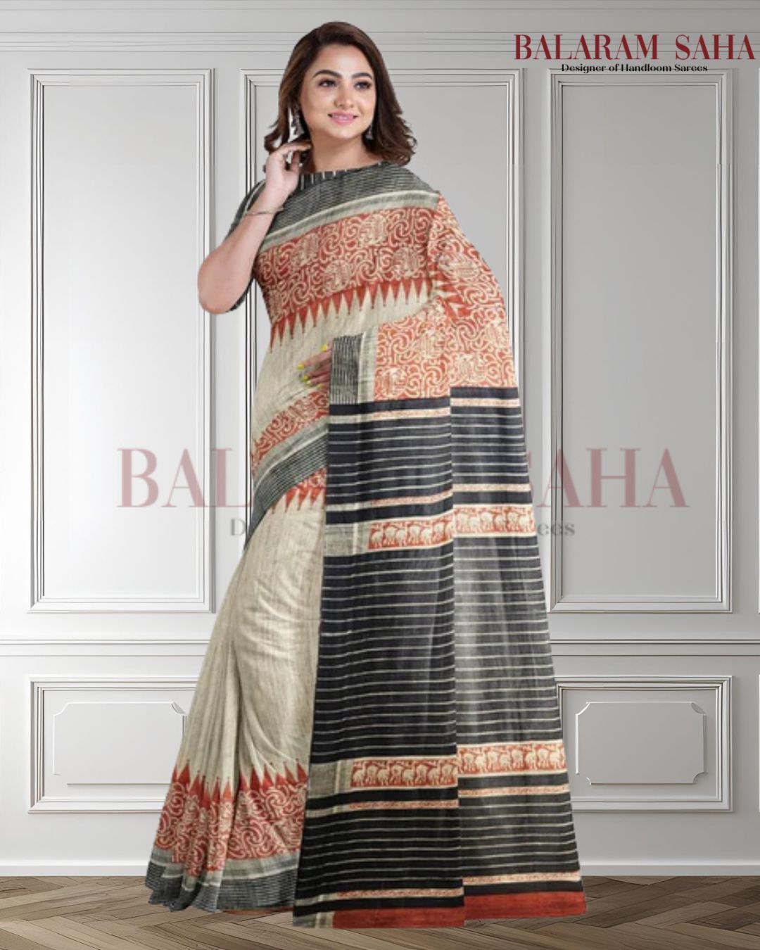 Beige & Black Handloom Ghich Tussar Printed Silk Saree by Balaram Saha - (handloom saree, silk saree, handloom silk saree, balaram saha online, silk sarees, silk handloom saree, bengal handloom sarees, pure silk, silk saree online, tussar silk saree, tussar silk, bengali silk saree) https://www.ikea.com/
