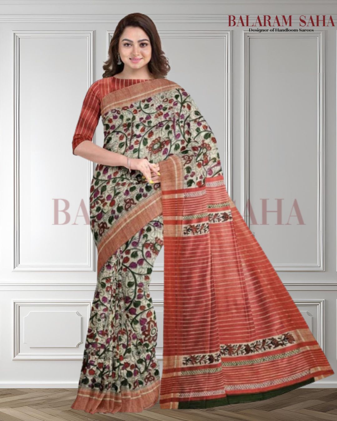 Beige & Red Handloom Ghichha Tussar Silk With Multi Print by Balaram Saha - (handloom saree, silk saree, handloom silk saree, balaram saha online, silk sarees, silk handloom saree, bengal handloom sarees, pure silk, silk saree online, tussar silk saree, tussar silk, bengali silk saree)  https://store.steampowered.com/
