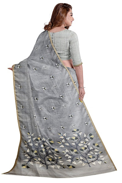 Beyond Black & White: The Grey Handwoven Muslin Jamdani Saree (handloom saree, silk saree, handloom silk saree, balaram saha online, silk sarees, balaram saha handloom saree store photos, balaram saha handloom saree store, silk handloom saree, bengal handloom sarees, pure silk, muslin silk sare, silk saree online, muslin silk, jamdani saree) https://www.scientificamerican.com/