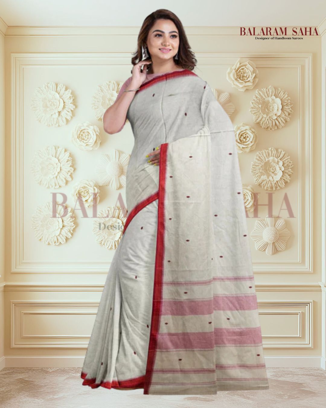 Beige & Red Handloom Traditional Dhonekali Cotton Saree From Balaram Saha (handloom saree, cotton saree, handloom cotton saree, balaram saha online, handloom sarees, balaram saha handloom saree store photos, balaram saha handloom saree store, cotton handloom saree, bengal handloom sarees, pure cotton, cotton saree for women, cotton saree online)  https://www.nytimes.com/