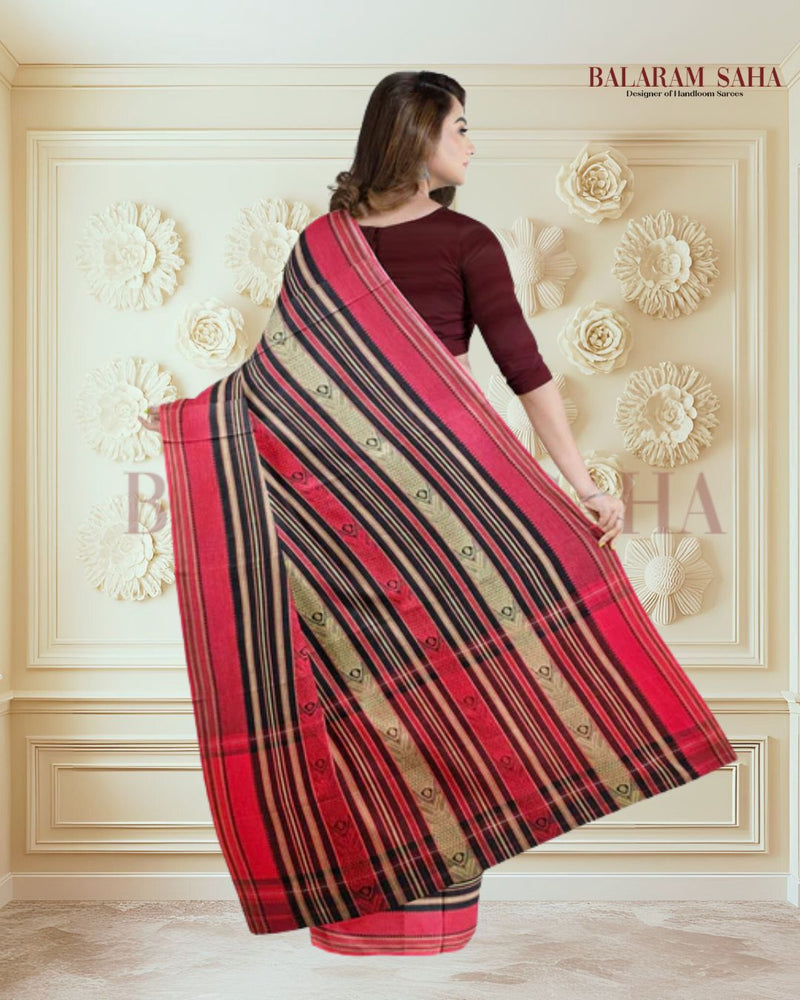 Black Soft Handloom Traditional Dhonekali Cotton Saree From Balaram Saha (handloom saree, cotton saree, handloom cotton saree, balaram saha online, handloom sarees, balaram saha handloom saree store photos, balaram saha handloom saree store, cotton handloom saree, bengal handloom sarees, pure cotton, cotton saree for women, cotton saree online)  https://en.wikipedia.org/wiki/Main_Page